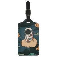 【cw】 Twoheartsgirl Cartoon Boarding Pass Suitcase Austronaut Tags Anti lost Luggage ID Identifier Label Accessory