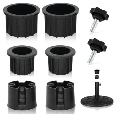 8 Pcs Parasol Base Stand and Cap Patio Umbrella Stand Replacement Parts Stand Base Stabilizer