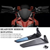 ▬ Motorcycle Mirrors Modified Wind Wing Adjustable Rotating Rearview Mirror Rear Wing Mirrors For Ducati Streetfighter V2 955 2023