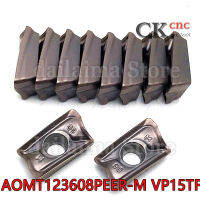 50pcsAOMT123608PEER-M  หัวตะไบคาร์ไบด์ใส่ AOMT 123608 CNC เครื่องตัดเครื่องตัดโม่เครื่องมือตัด