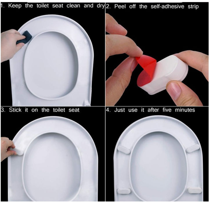 4pieces-hardware-gasket-strong-adhesive-bathroom-accessories-universal-toilet-seat-bumpers-replacement