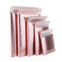 10PCS Rose Gold Metallic Bubble Mailers Foil Bubble Bags Aluminized Postal Bags Gift Packaging Padded Shipping Envelopes