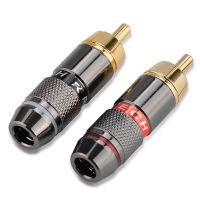 2Pcs HI-FI Video/Audio 6mm Cable Wire Connector Gold Plated RCA Plug Adapter