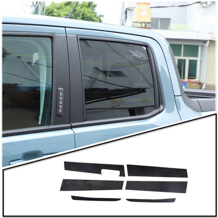 car-door-window-pillar-post-cover-trim-decoration-for-ford-maverick-2022-2023-accessories-carbon-fiber-pattern