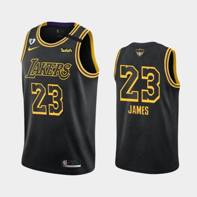 Ready Stock 2022 2023 Newest Mens Los Angeles Lakerss 23 Lebronn James 2020 NBAA Finals Bound Honor Kobee And Gianna Jersey - Black