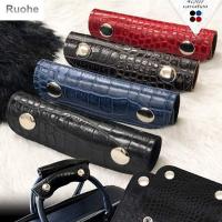 RUOHE เคสกันกระแทกด้ามจับกันน้ำสีทึบรถเด็กทารก PU ผ้าคลุมรถเข็น,กระเป๋าที่หุ้มที่ท้าวแขนกระเป๋ารถเข็นปลอกมือจับกระเป๋าเสื้อผ้ากระเป๋าเดินทางที่จับ