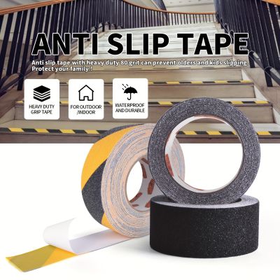 Anti-skid Hazard Tape, Black And Yellow Safety Tape, Black Safety Tape, Anti-skid Warning Tape Roll, For Indoor And Outdoor Stairs Anti-skid Warning Floor Tape, Strong Grip Tape