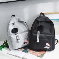 【Lanse store】Women Backpack 2022 Brand Designer Simple Fashion Light Cheap Small Canvas Schoolbag Middle School Student Couple Shoulder Bag