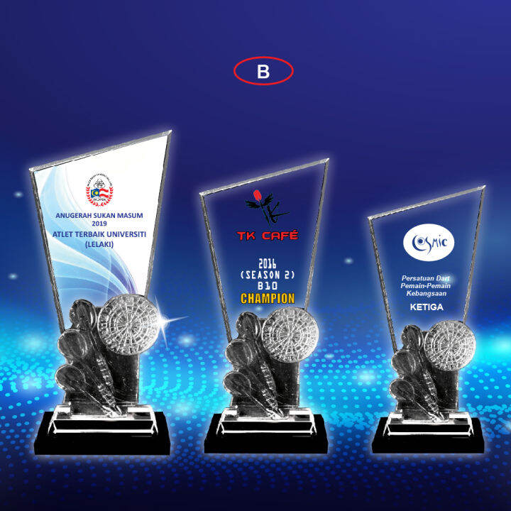 Crystal Trophy Sport Award (CRT917 DART) 5 DAYS DELIVER ; LOGO