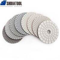 SHDIATOOL 8pcs/set 4 /100mm White Resin Bond All Grit Size Sanding Disc Diamond Wet Flexible Polishing Pads Bond Polishing Pad