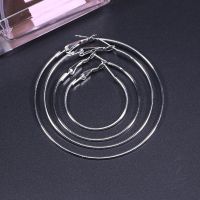 【YP】 30mm 40mm 50mm 60mm Big Hoop Earrings Metal Exaggerate Large Round Jewelry