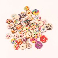 50pcs Retro series Wood Buttons for Handwork Sewing Scrapbook Clothing Crafts Accessories Gift Card Decor 15-20mm