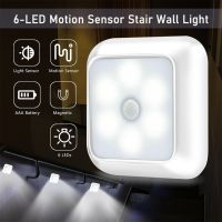 ► Wireless Motion Sensor Night Light 120 Degree Angle Battery Powered Cabinet Closet Stair Lamp Human Body Sensor Stairs Wall Lamp