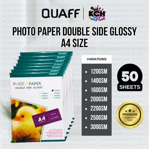 QUAFF Double Side Photo Paper Glossy A4 Size (120gsm300gsm) 50sheets