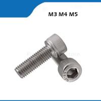 304 Stainless Steel M3 M4 M5 Screws Allen Hex Socket Head Wood Screw Bolt Fastener M3/4/5x6/8/10/12/14mm/16mm/18mm/20mm/25mm