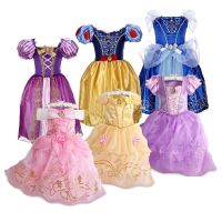 Girls Rapunzel Snow White Costume Kids Belle Aurora Sofia Summer Fancy Princess Dress Children Halloween Birthday Party Dresses