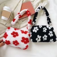 《   CYUCHEN KK 》 INS Fashion WomenPrint Small Shoulder Bags NewPlush Underarm Bags Female Fluffy Tote BagsPurses