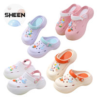 SHEEN : Clogs Shoes รองเท้าหัวโต แฟชั่นสไตล์เกาหลี มีสายรัดข้อเท้า ตุ๊กตาตกแต่งรองเท้าแถมทุกคู่ ลายน่ารัก