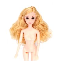 G 3D Eyes Doll Naked Doll With Head Blink Eyes 12 Joint Moveable Real Eyeslash Fahion Doll Toys Gifts For Girls