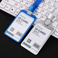 【CW】♂✲♤  Aluminum Alloy Card Holder with Lanyard Staff ID Badge Pass Access Sleeve Business Supplies