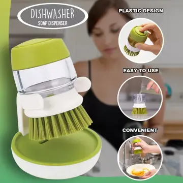 1 PCS Dish Scrubber With Soap DispenserSoap Dispensing Palm Brush