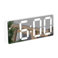 AcrylicMirror Alarm Clock LED Digital Clock Voice Control Snooze Time Temperature Night Mode 1224 Hours Display Table Clock