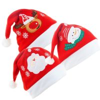 Kids Red Christmas Hat Adult Child Cheer Christmas Hat Children Santa Claus Reindeer Snowman Xmas Cute Party Cap New Year DS29