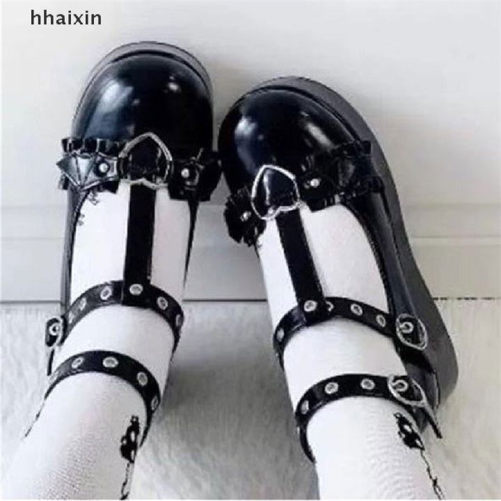 haihai-รองเท้าส้นสูง-คอสเพลย์โลลิต้า-ประดับโบว์-สไตล์พังก์