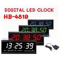 ๊์UN นาฬิกาแขวนผนังดิจิตอล LED รุ่นHB-4819 มี4สี นาฬิกาปฏิทินถาวร 48X18.5X3.5 ซม. พร้อมหัวอแดปเตอร์และUSB พร้อมใช้งาน