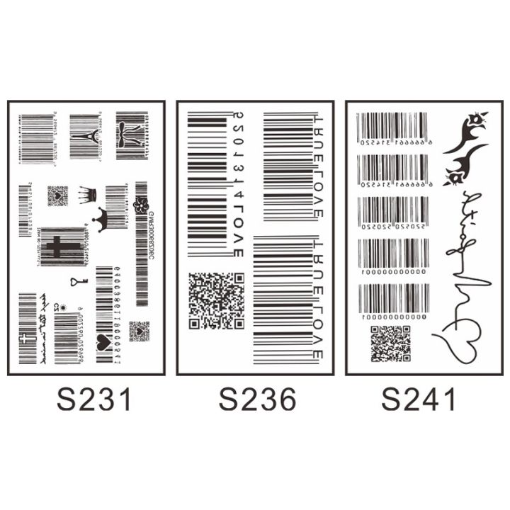 บอดี้อาร์ตเลิฟเครื่องประดับแฟชั่นลายบาร์โค้ดส่วนตัวสติกเกอร์รอยสักขนาดเล็กกันน้ำติดทนนาน