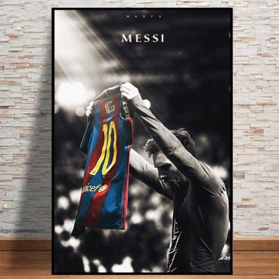 ฟุตบอลกีฬาดาว Lionel Messi โปสเตอร์ย้อนยุคพิมพ์เล่นฟุตบอลพิมพ์ผนังศิลปะรูปภาพตกแต่งบ้าน0627