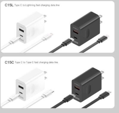 Eloop C15 / C15C / C15L ชุดชาร์จ หัวชาร์จเร็ว PD 30W Adapter Set Type C / L สายชาร์จ