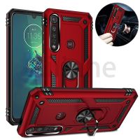 สำหรับ Motorola Moto G8 Power Lite G8 Play Plus ฝาครอบโทรศัพท์,หรูหรากันกระแทกเกราะทนทานผู้ถือแหวนแม่เหล็ก Kickstand Hard ป้องกันเคสโทรศัพท์