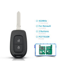 KEYYOU PCF7961M 2 Buttons 433MHz For Renault Sandero Dacia Logan Lodgy Dokker Duster Trafic Clio4 Master Car Remote Control Key