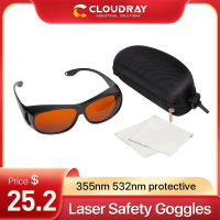 Cloudray UV Green Fiber Safety Goggles Type B Protective 355 &amp; 532 &amp; 1064nm Wavelength Glasses Shield Protection Eyewear