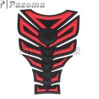 PAZOMA 3D Red Black Six Layer Rubber Gas Tank Fuel Pad Grip Protector For Motorcycle Decals  Emblems