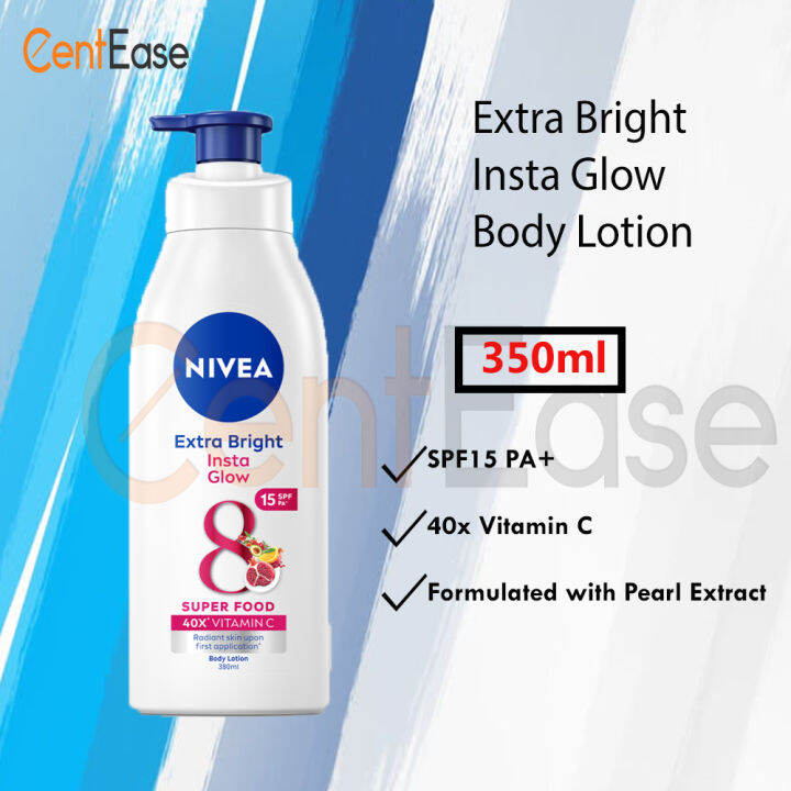 Nivea Extra Bright Insta Glow Body Lotion 350ml | Lazada