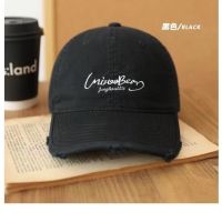 【Hot Sale】 Street holes to make old soft-top baseball cap men and women couples spring summer sunshade Korean fashion letter embroidery