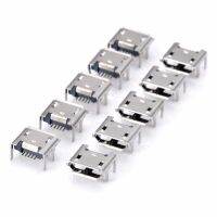 PEXELS 10Pcs Micro USB ประเภท B 5pin ซ็อกเก็ตหญิงแนวตั้ง4ขาหัวแร้ง