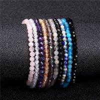 Minimalist Healing 4mm Tiny crystal stone Beads Bracelets Unisex Natural Charoite Obsidian lapis lazuli Zircon Elastic bracelets Replacement Parts