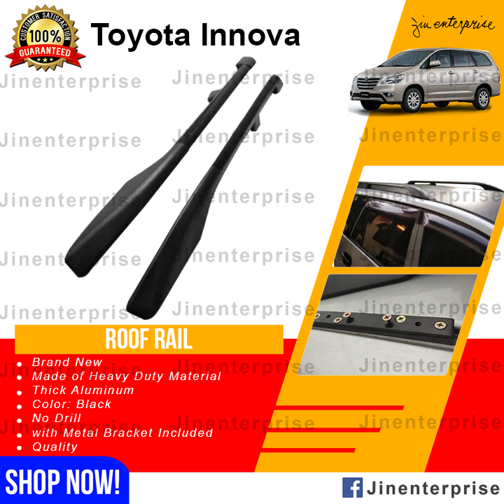 Toyota Innova 2005 2015 Aluminum Roof Rail No Drill Type Black