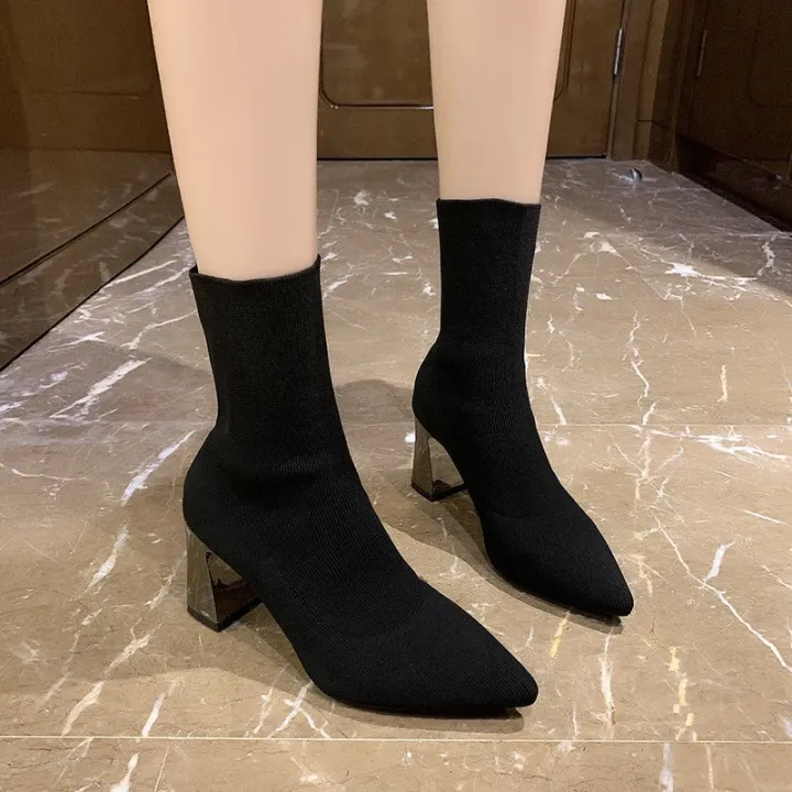 rebuild-รองเท้าหญิง-รองเท้าบูทส้นสูง-หนัง-แบบมีซิป-แฟชั่นสำหรับผู้หญิง-ส้นสูง-ข้อสั้น-ส้นหนา-แต่งซิปด้านหลัง-แฟชั่นทันสมัย-สไตล์อังกฤษ
