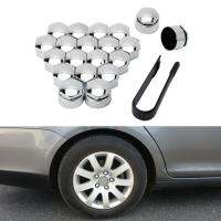 20 pcs 20x17mm Chrome Nut Cap สลักเกลียวล้อ + เครื่องมือกำจัดชุดล้อสำหรับรถใดๆ Auto Hub สกรูฝาครอบ Bolt Rims-lihanrui