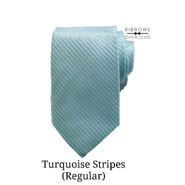 Turquoise Stripes Regular Sized Necktie | Lazada PH