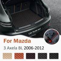 สำหรับ Mazda 3 Axela BL 2006-2012 Trunk เสื่อปูพื้นไลเนอร์กระบะแผ่นรองเท้าบูทรถลำเลียงลำต้นอุปกรณ์ Alas Bagasi Mobil 2008 2010 2009