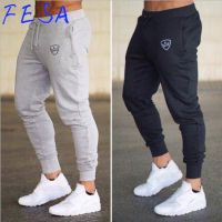 FESA กีฬาผ้าฝ้าย Jogger กางเกงผู้ชายยิมวิ่ง Sweatpants ออกกำลังกายการฝึกอบรม Casual Slim Seluar Sukan Panjang