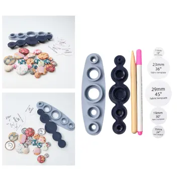 1 Set Cover Button Kit With 5 Different Size Buttons & Tools, DIY