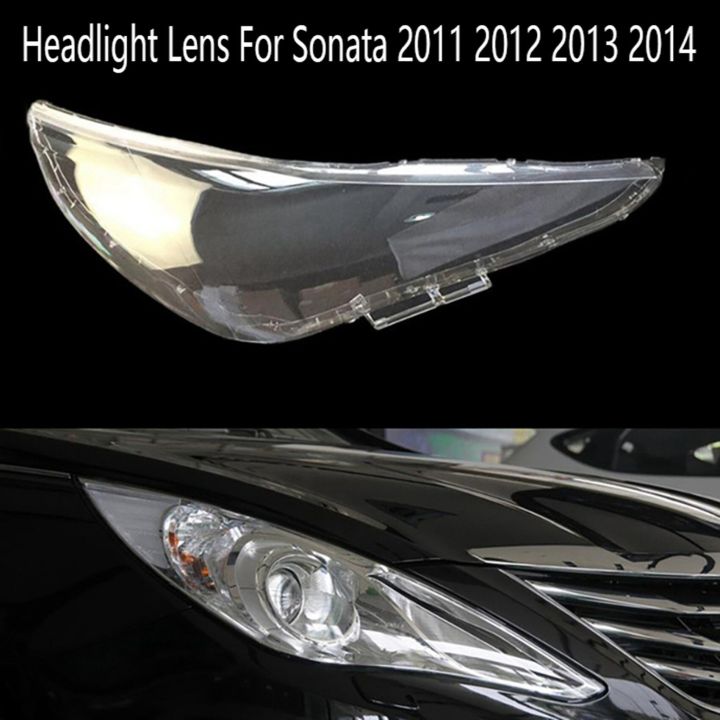 ฝาครอบโคมไฟหลอดไฟหน้าเลนส์ไฟหน้าขวาเปลือกไฟรถยนต์ด้านหน้าสำหรับ-hyundai-sonata-2011-2012-2013-2014