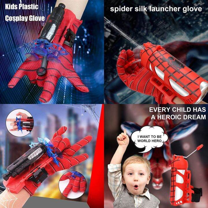 Children's Spider Silk Launcher SpiderMan Glove Web Shooter Dart ...