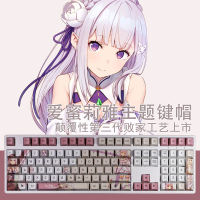 108ปุ่มชุด PBT Dye Subbed Keycaps การ์ตูนอะนิเมะ Gaming Key Caps สำหรับ Re:Life In A Different World จาก Zero Emilia Sala